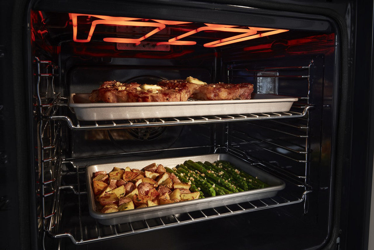 24" Smart Self-Cleaning True Convection Single Wall Oven in Stainless Steel with Hidden Bake Element