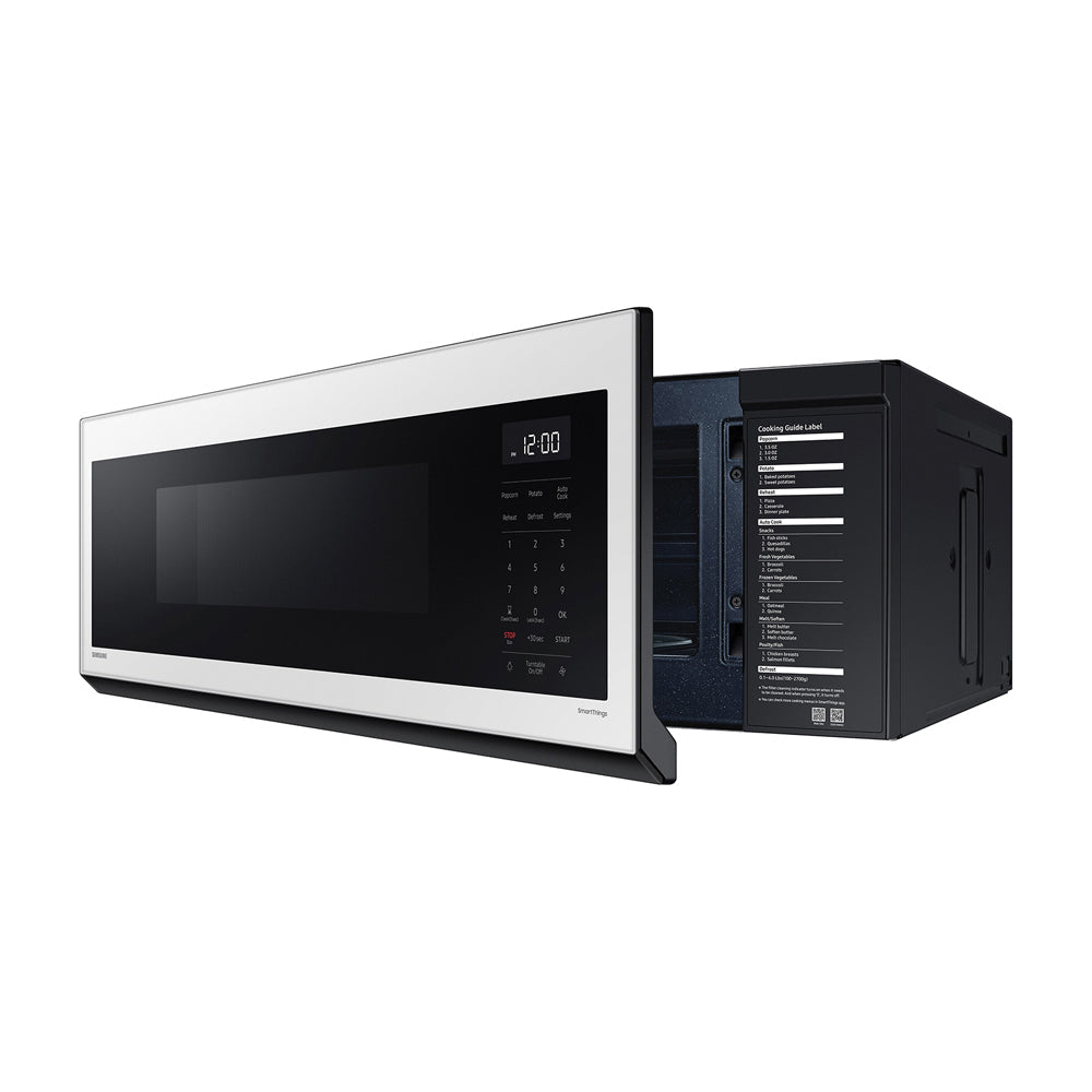 BESPOKE 1.1 CuFt SLIM Over-the-Range Microwave in White Glass