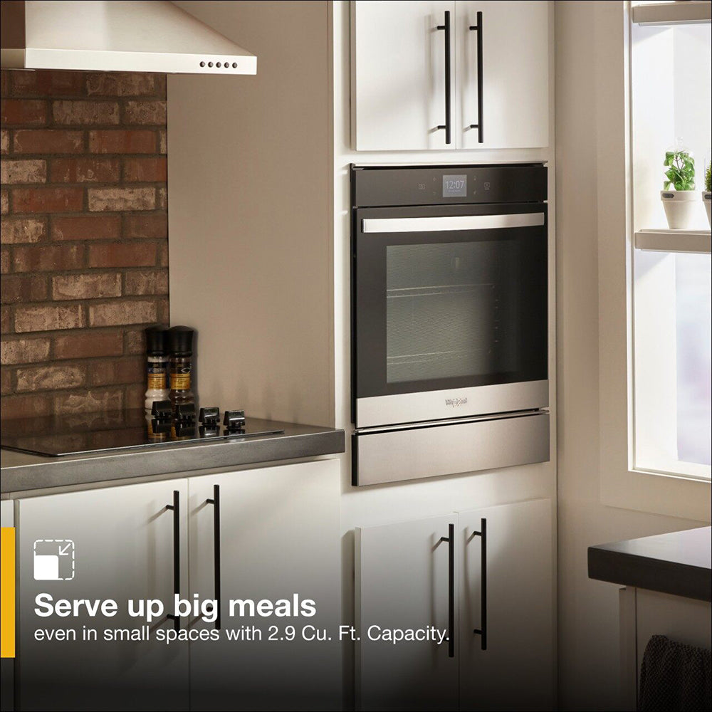 24" Smart Self-Cleaning True Convection Single Wall Oven in Stainless Steel with Hidden Bake Element