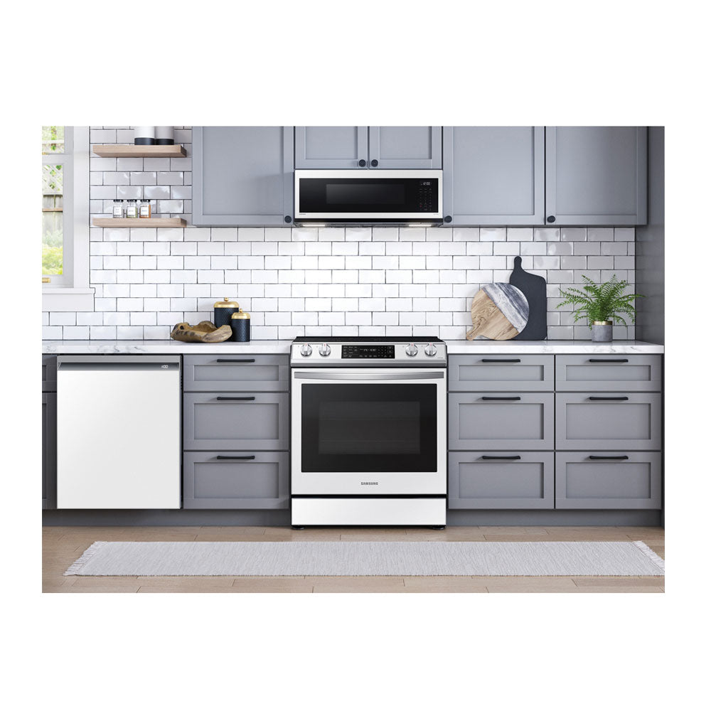 BESPOKE 1.1 CuFt SLIM Over-the-Range Microwave in White Glass