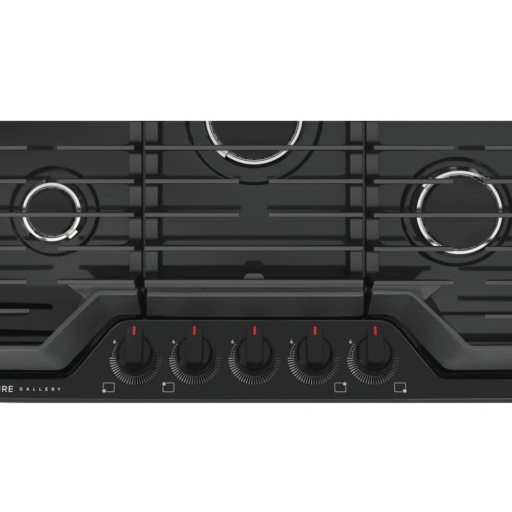 30" Gas Cooktop in Black with Bright Backlit LED Knobs