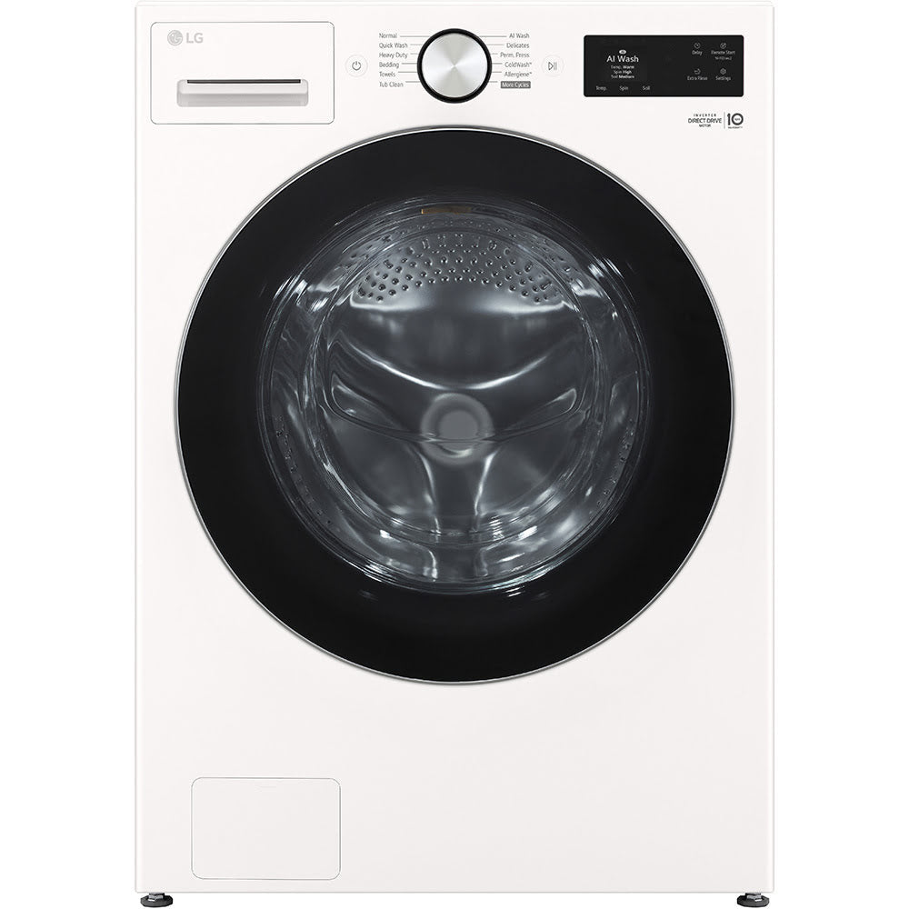 5.0 CuFt Smart Front Load Washer with 7.4 CuFt Smart Front Load Electric Dryer in Alpine White