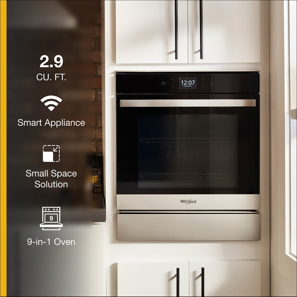 24" Smart Self-Cleaning True Convection Single Wall Oven in Stainless Steel with Hidden Bake Element