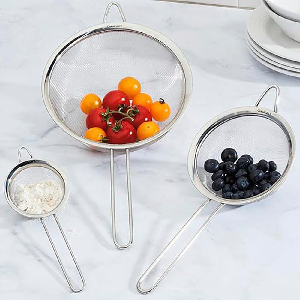 3 Piece Mesh Strainers in Stainless Steel