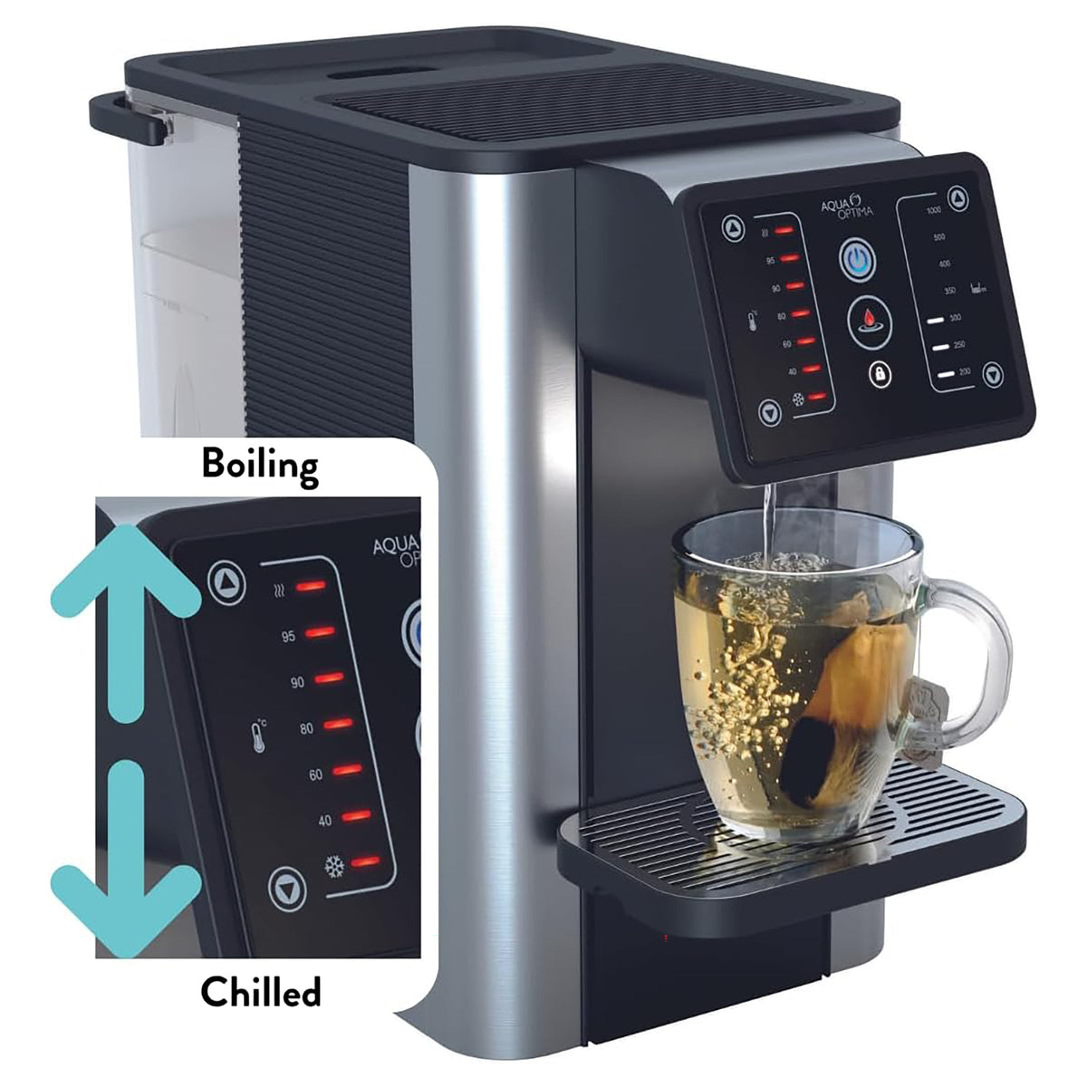Aurora Countertop Quick Heating Hot Water Dispenser, Water Cooler, Electric Kettle, Water Filter