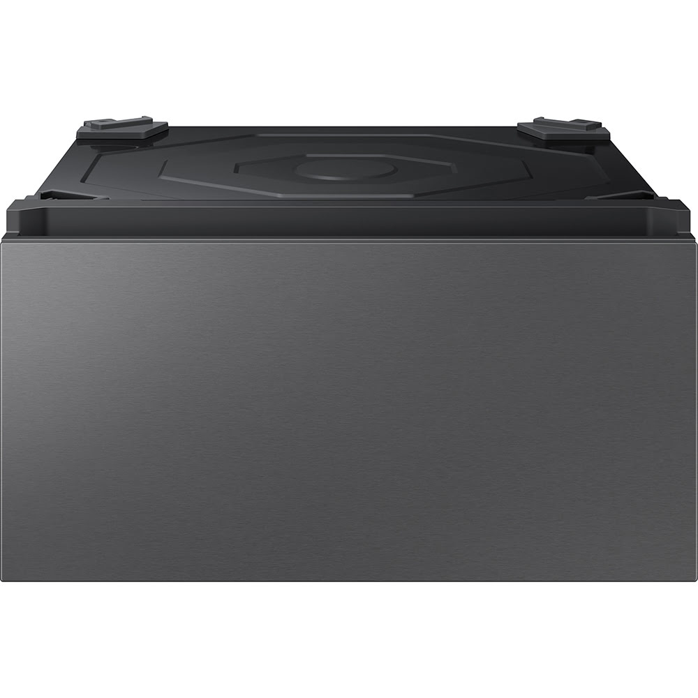 27" Bespoke Wide Laundry Pedestal with Storage Drawer - Dark Steel