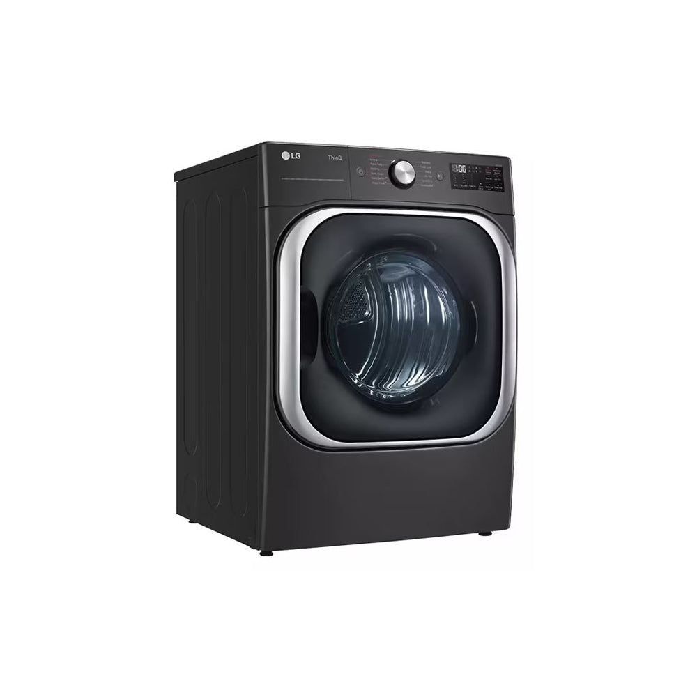 9.0 Cu-Ft Smart TurboSteam™ Electric Dryer in Black Steel with AI Sensor Dry™