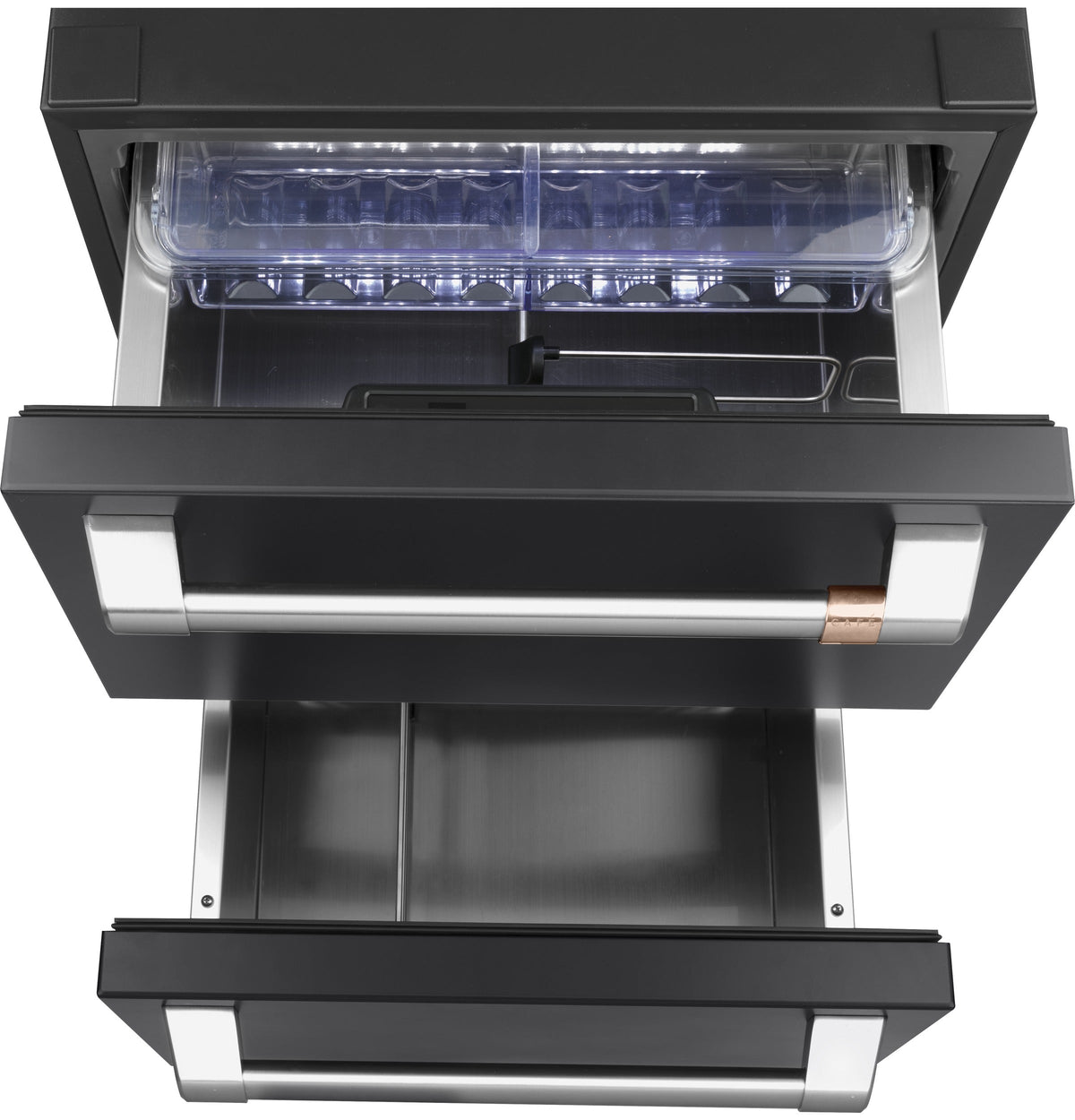 5.7 CuFt Double-Drawer Compact Refrigerator in Matte Black with Electronic Controls