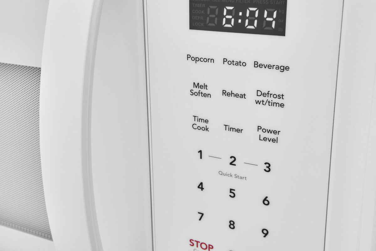 1.8 CuFt 1000 Wattage Over-The-Range Microwave in White with 2-Speed Ventilation