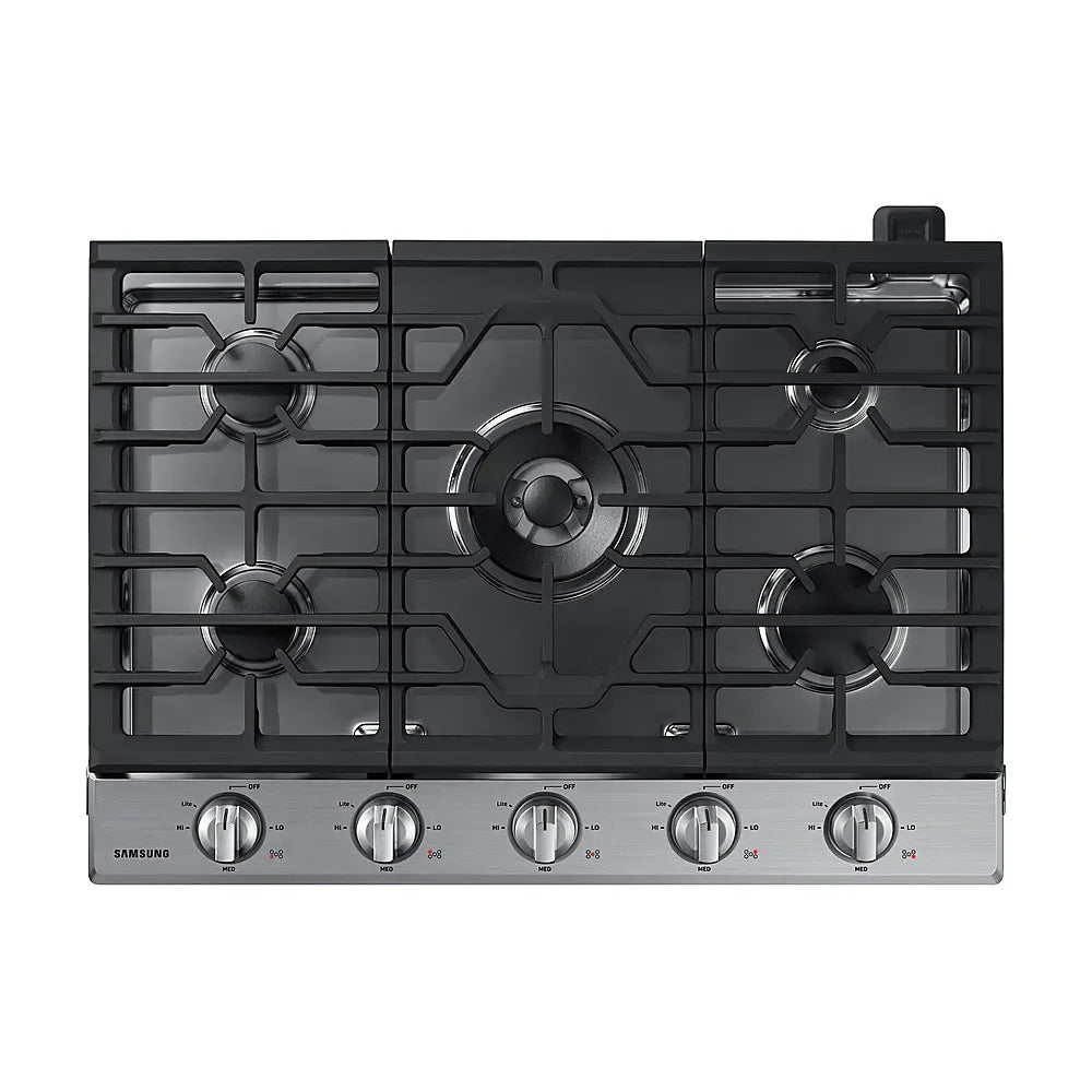 30-Inch Smart Gas Cooktop with Illuminated Knobs in Stainless Steel