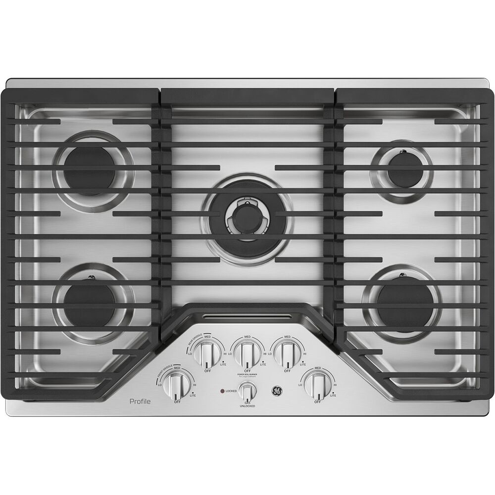 30" Built-In 5-Burner Tri-Ring Gas Cooktop with Extra-Large Integrated Griddle
