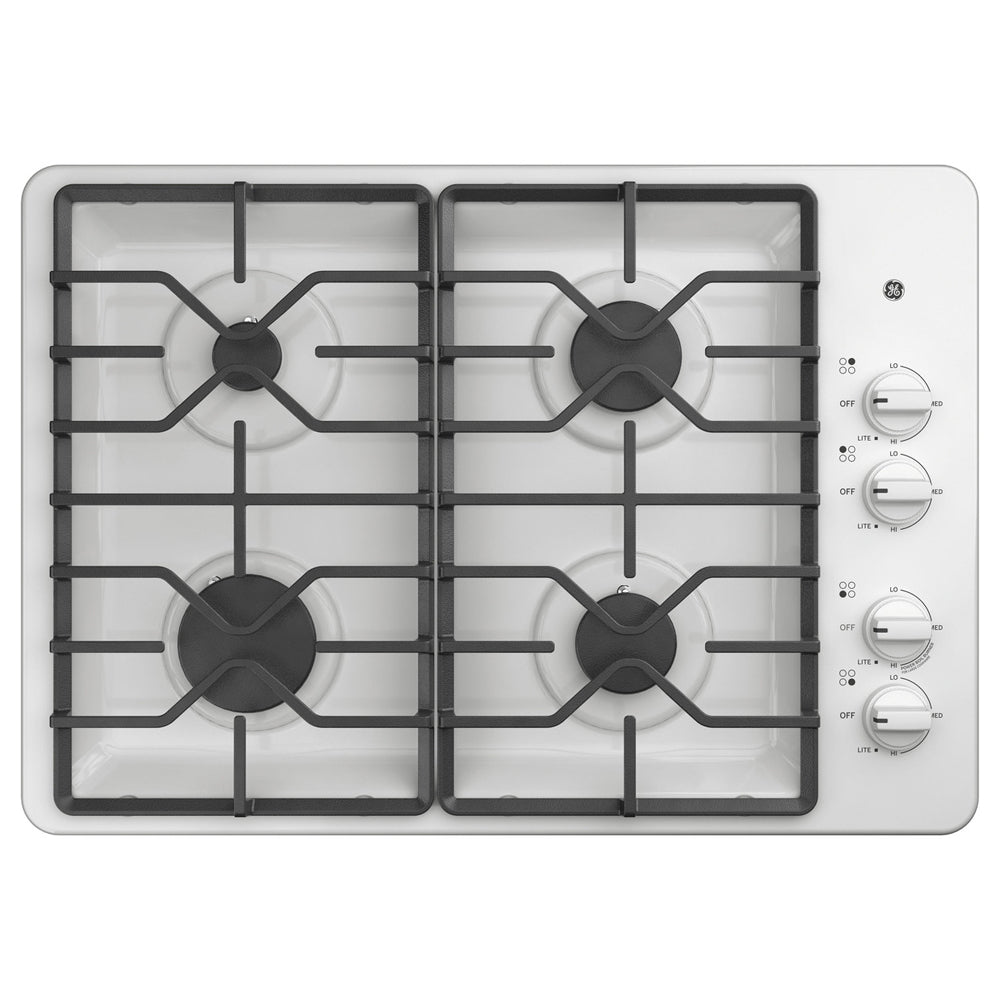 30-Inch Built-In Gas Cooktop with Dishwasher - White