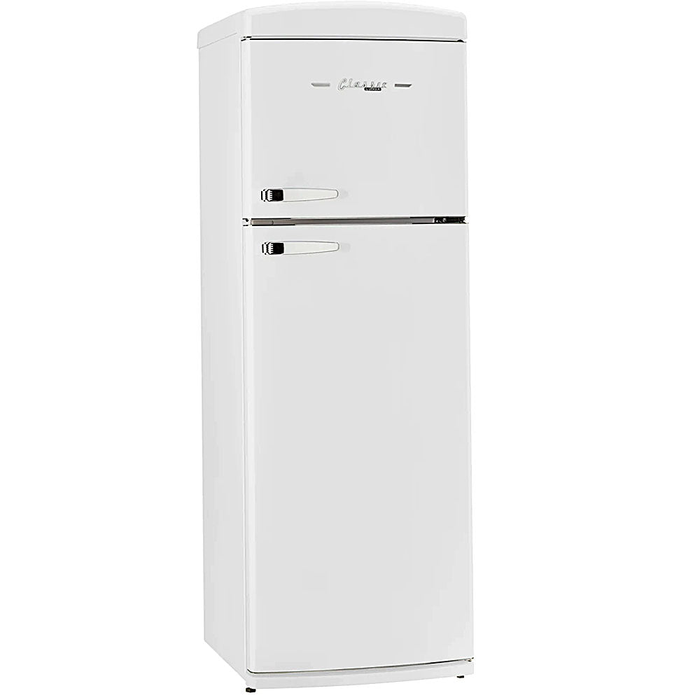 11 CuFt Classic Retro Top Freezer Refrigerator in Marshmallow White