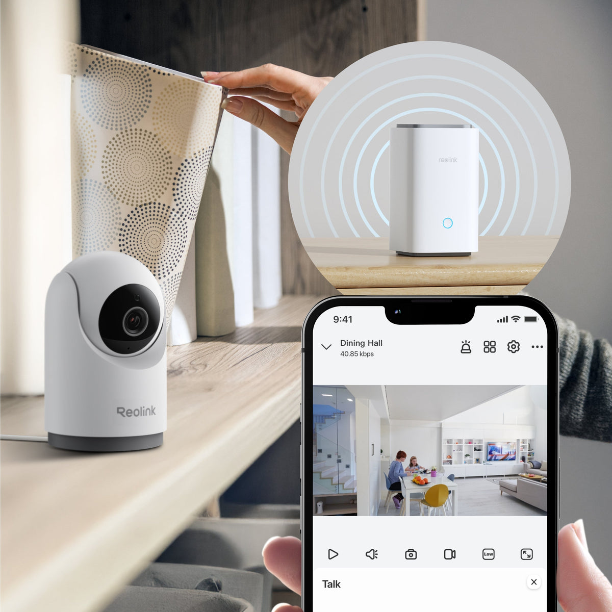 E331 2K+ Indoor Pan-Tilt Plug-in Wi-Fi Camera with Auto-Tracking + Cry Detection - White