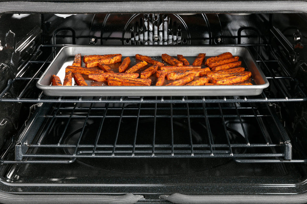 6.7 CuFt Smart 6-Burner Slide-In Double Gas Range in Matte White with Air Fry and In-Oven Broiling