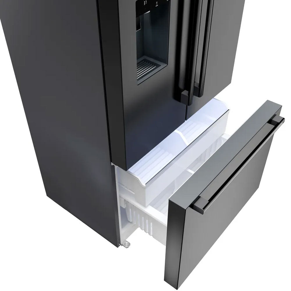 36'' 500 Series 26 Cu. Ft. Standard-Depth French Door Bottom Mount Refrigerator — Black Stainless Steel