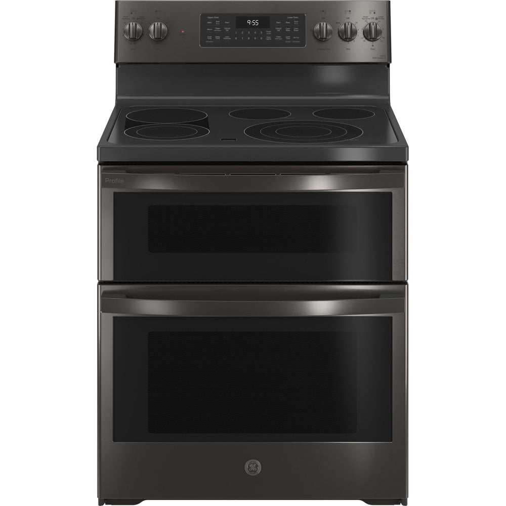 6.6 Cu Ft Smart Freestanding 5-Element Double Oven Electric Range with Air Fry - Black Stainless