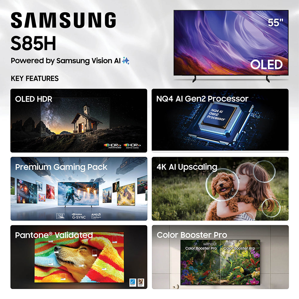 55" Class S85H OLED 4K UHD SmartVision AI Tizen TV