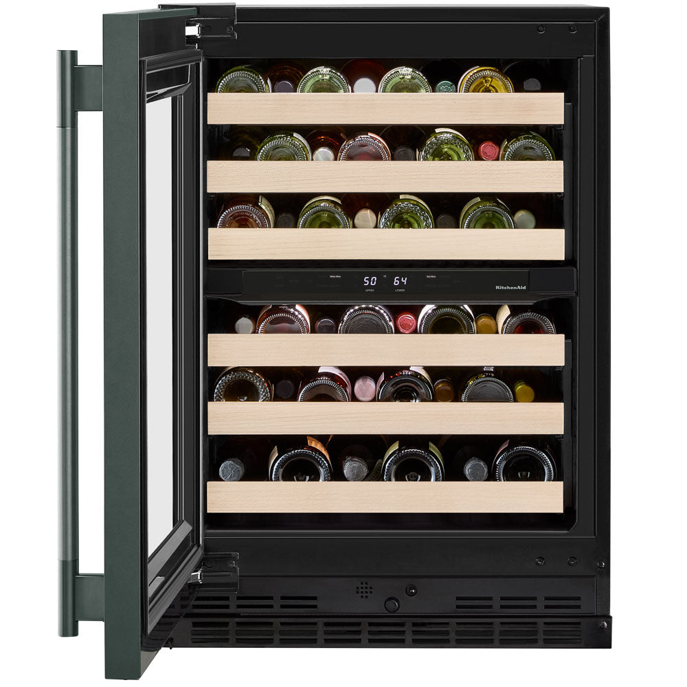24" Undercounter Wine Cellar with Full-Extension Wood-Front Racks