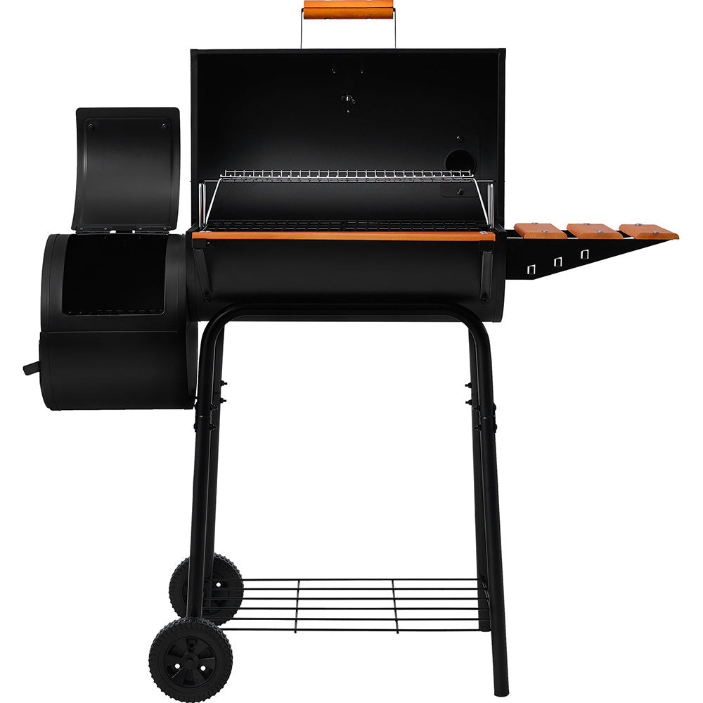 24'' Barrel Charcoal Grill with Offset Smoker