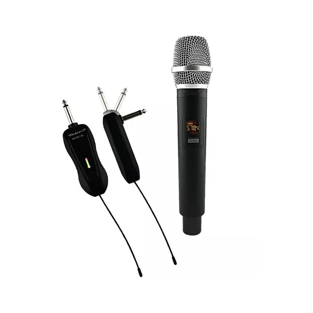 Multipurpose Wireless Microphone With Rechargeable Receiver - Black