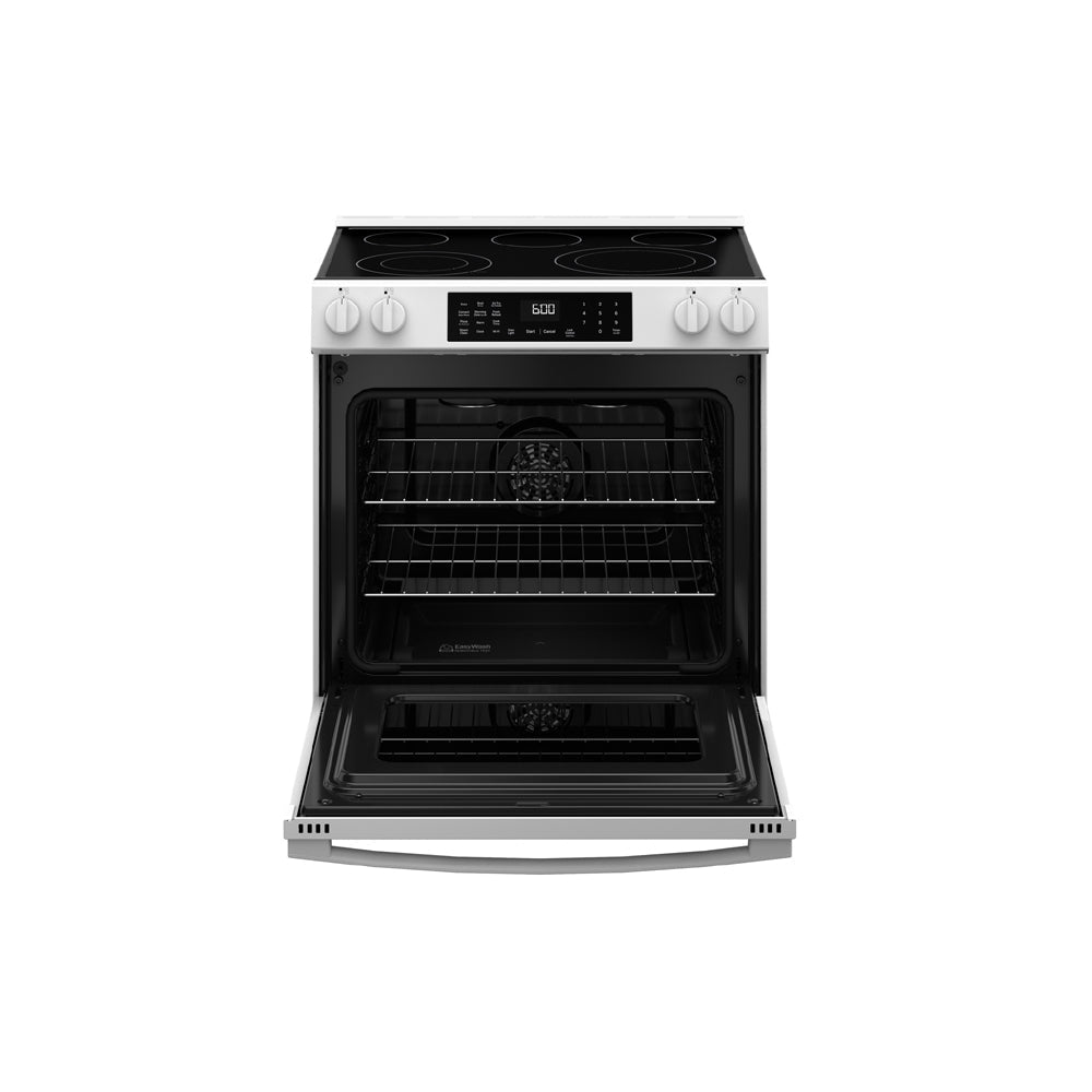 30-inch Slide-in Electric Convection Range Oven with No Preheat Air Fry and EasyWash™ Oven Tray - White