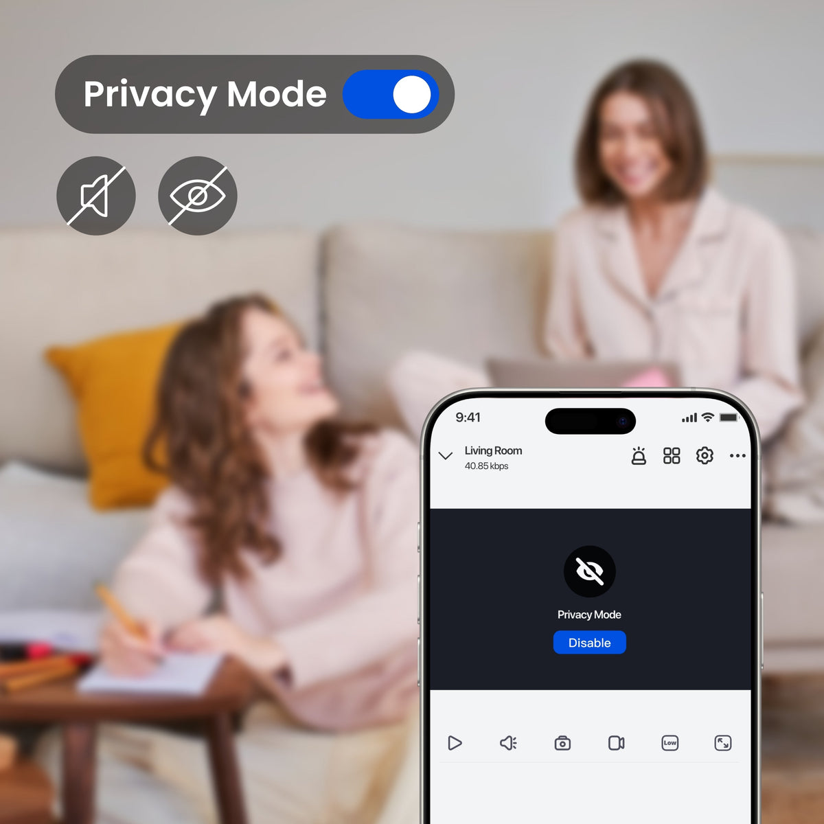 E331 2K+ Indoor Pan-Tilt Plug-in Wi-Fi Camera with Auto-Tracking + Cry Detection - White