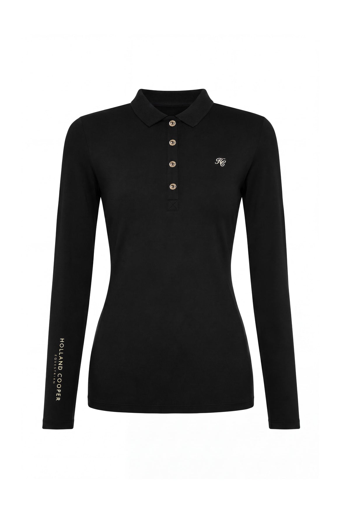 Chiltern Long Sleeve Polo Shirt (Black)