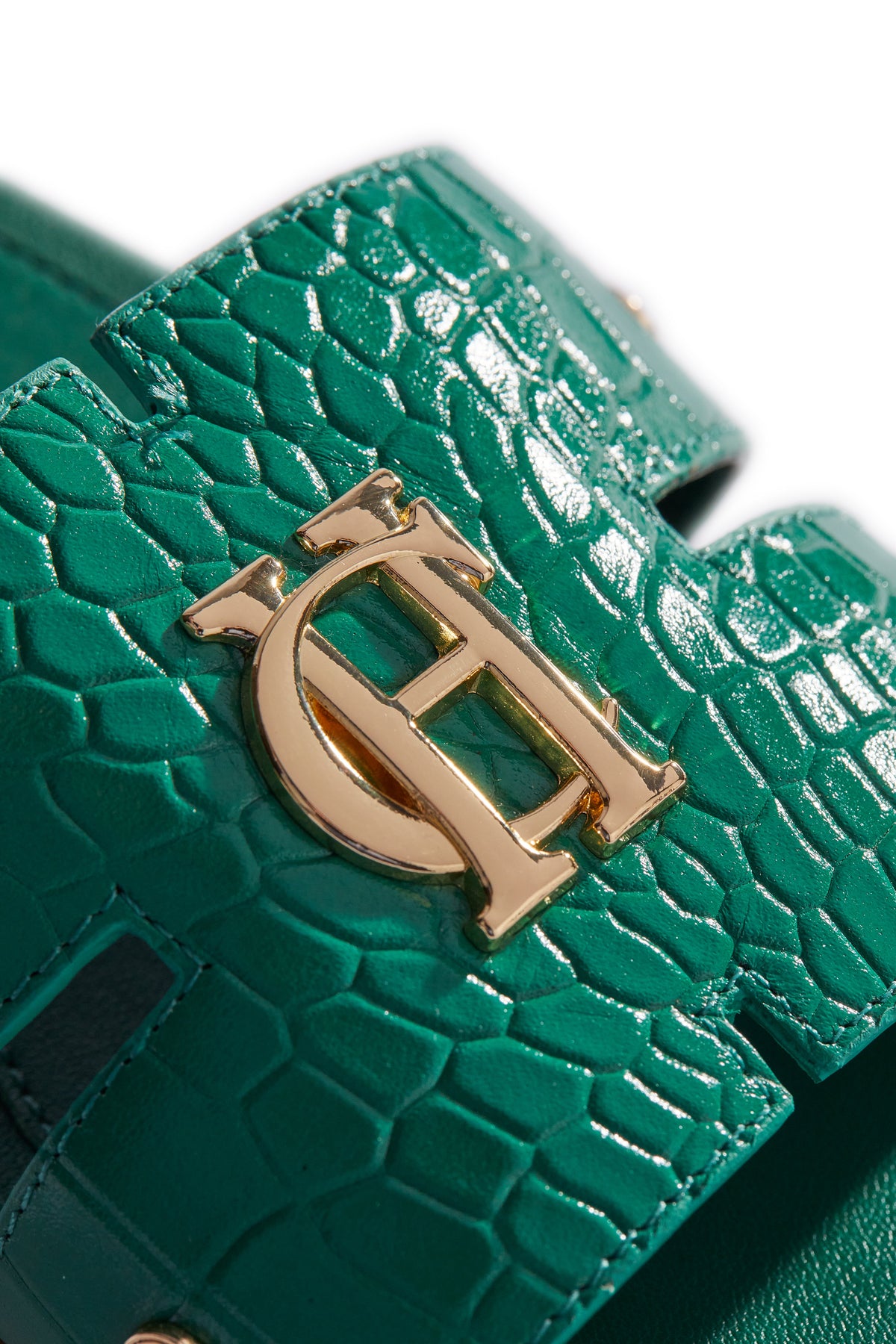 Monogram Slides (Jade Croc)