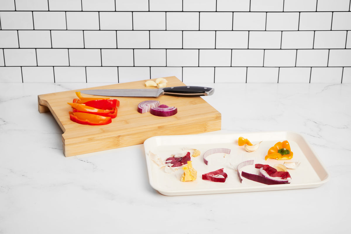 Bamboo Cutting Board with Tray