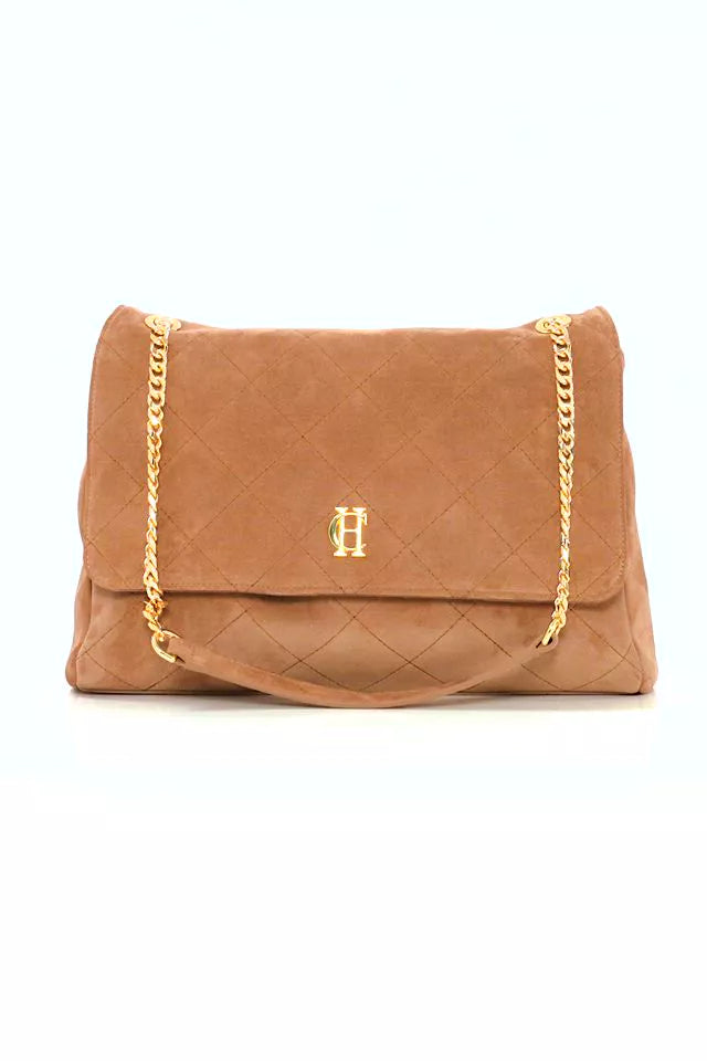 Milan Shoulder Bag (Light Tan Suede)