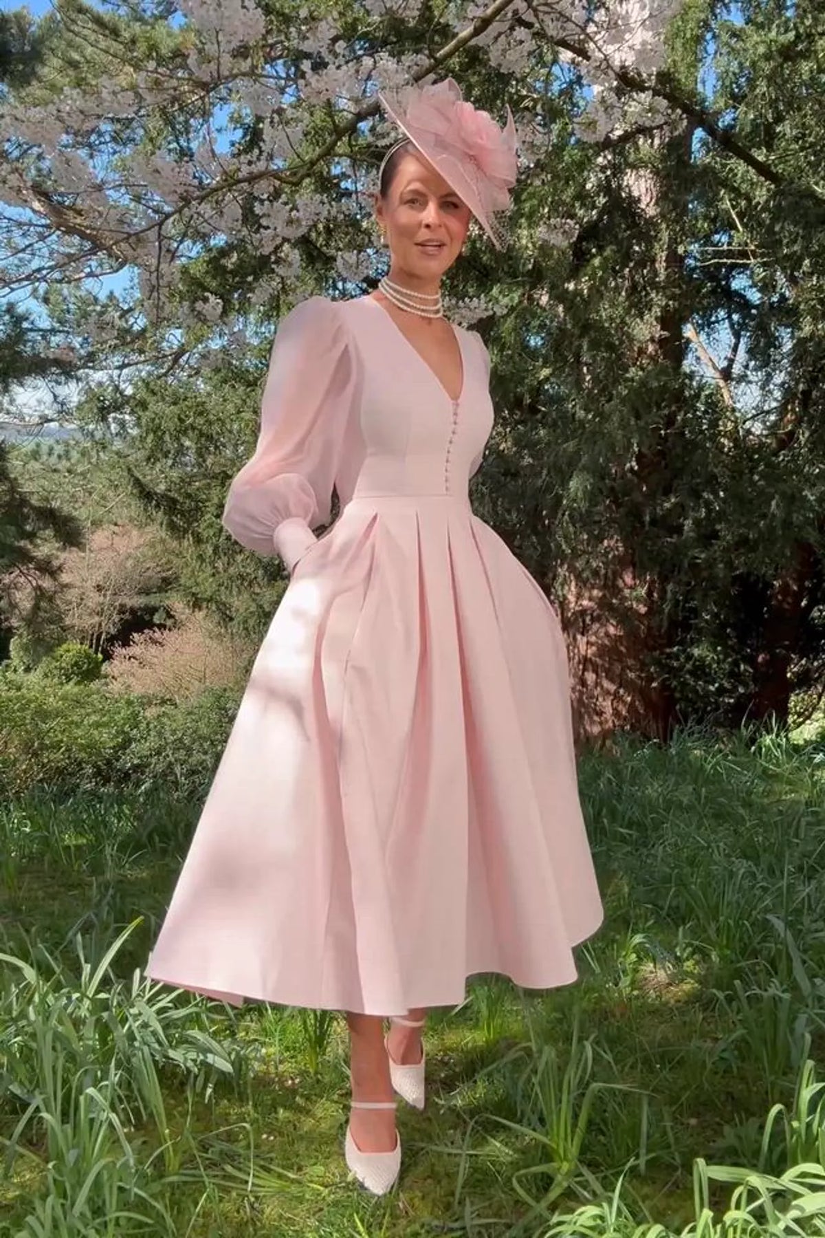 Lucie Dress (Blush Polka Dot)