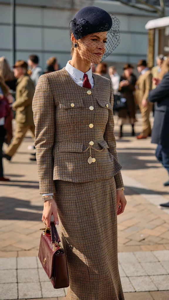 Tailored Peplum Jacket (Abbot Check Tweed)