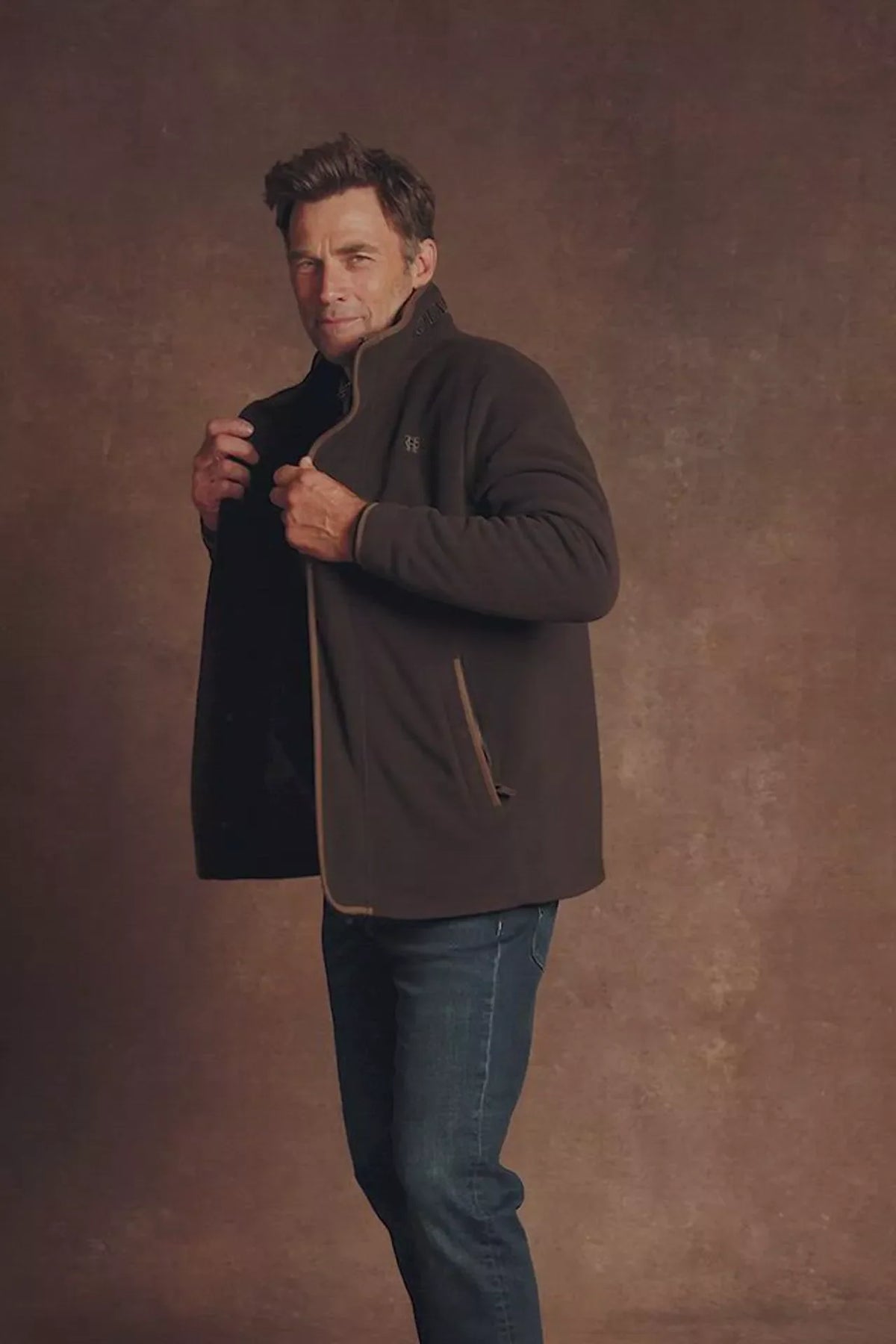 Men's Fleece Field Jacket (Chocolate)