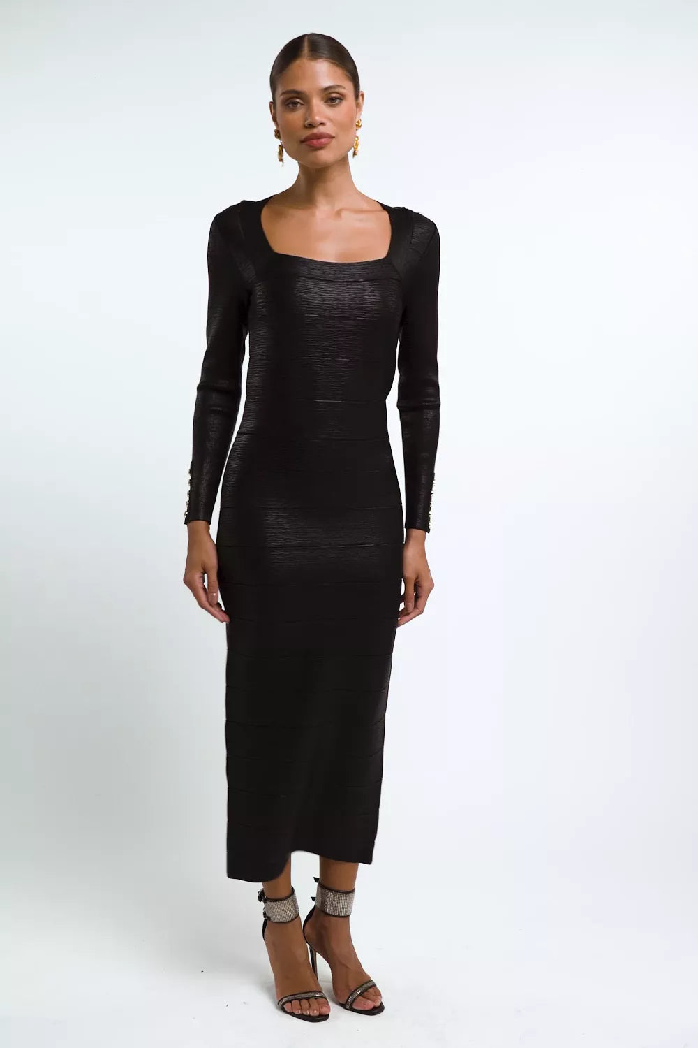 Lottie Bandage Dress (Black Foil)