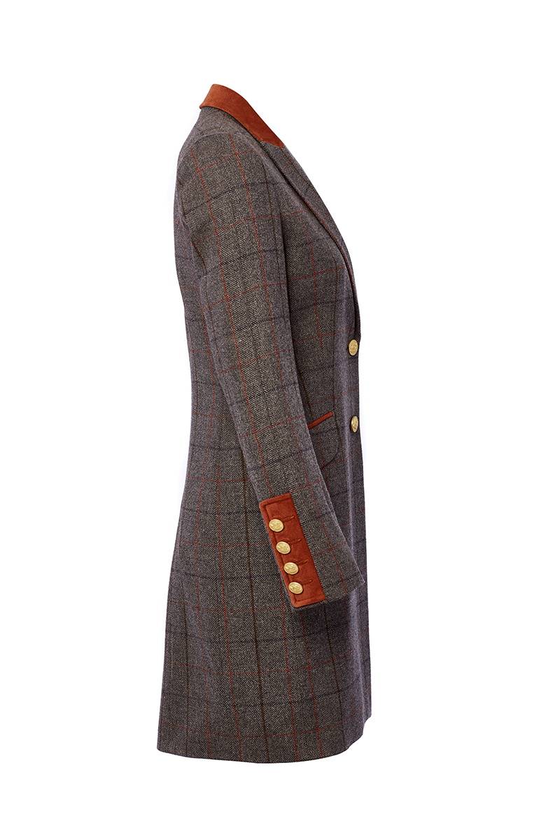 Kempton Coat (Mid Blue Check)
