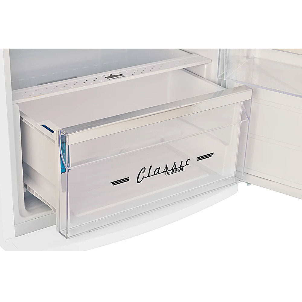 11 CuFt Classic Retro Top Freezer Refrigerator in Marshmallow White