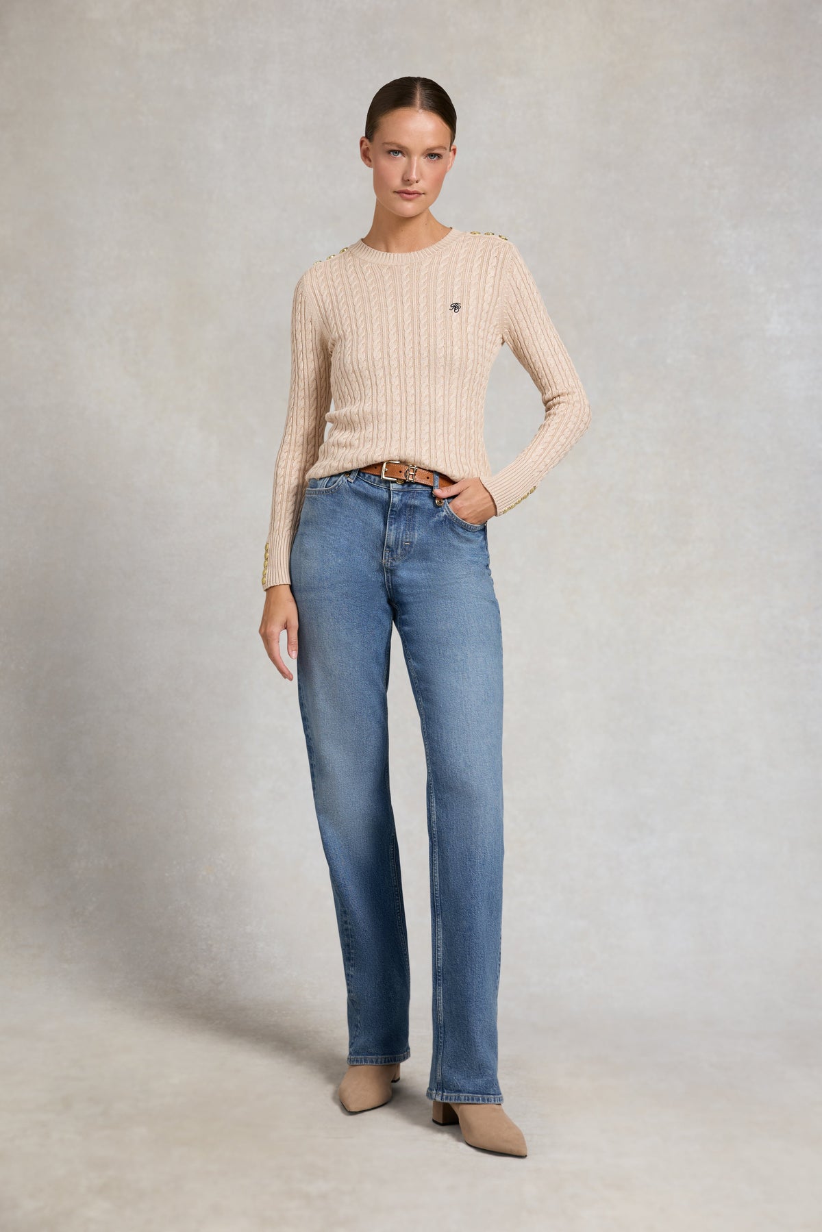 Seattle Cable Crew Knit (Oatmeal)