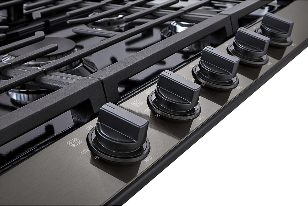 36" Smart 5-Element Gas Cooktop in Black Stainless with 20K UltraHeat™ BTU Burner