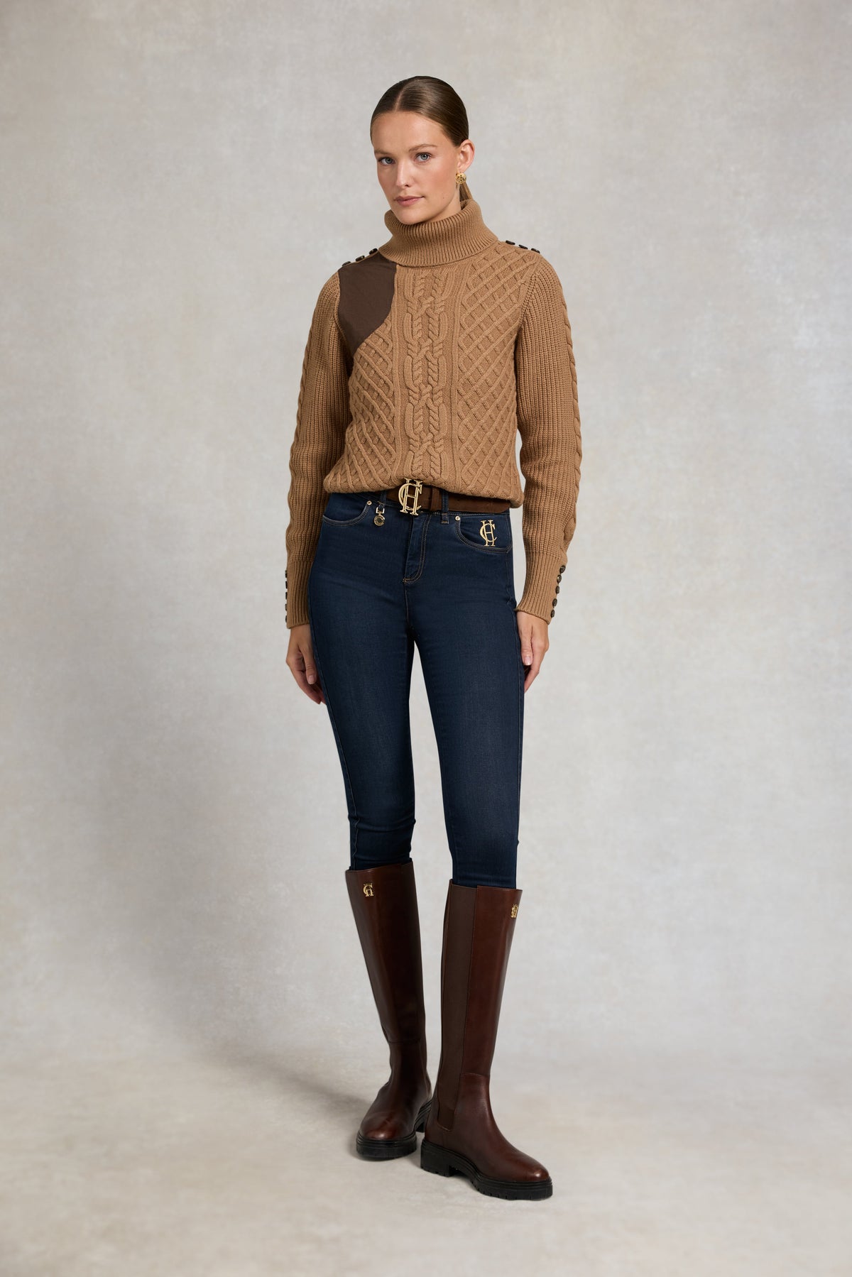 Country Roll Neck Knit (Caramel)