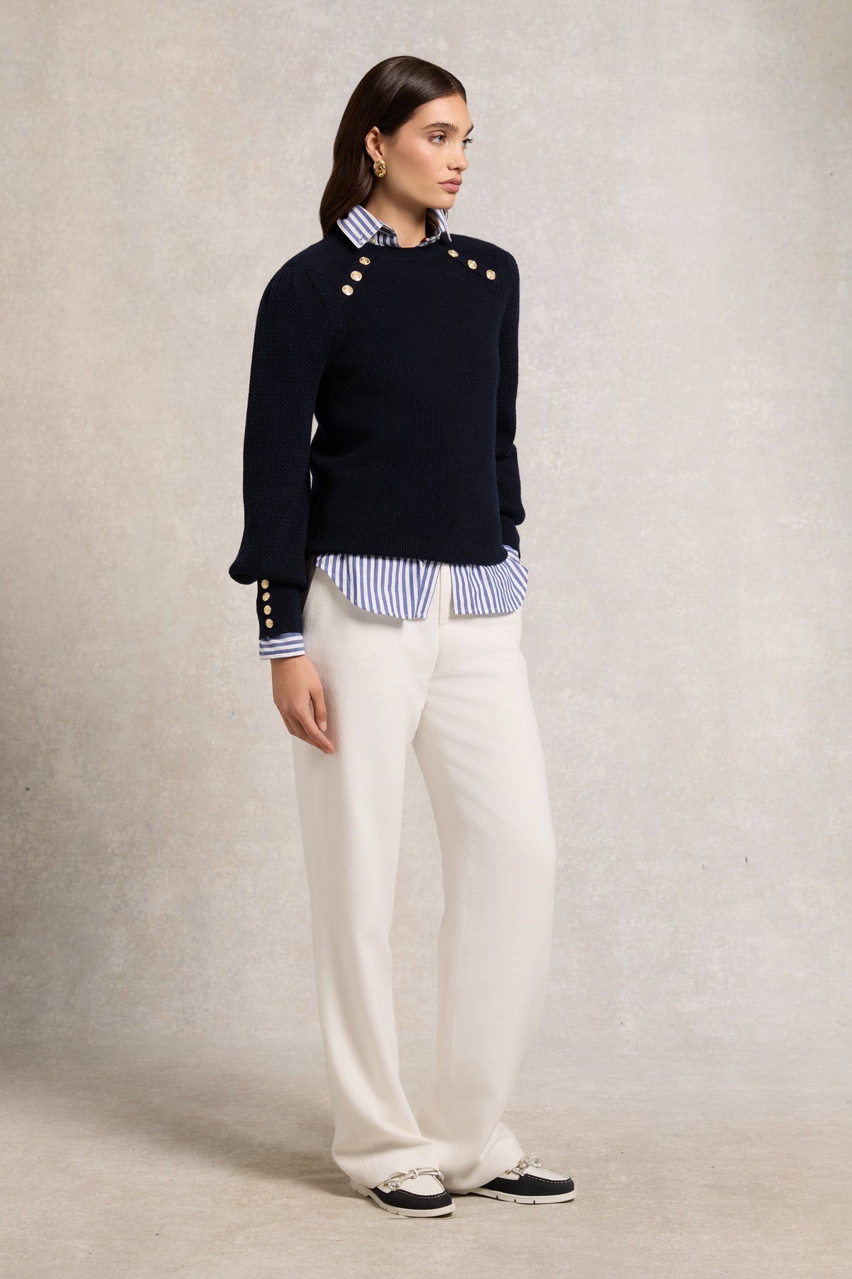 Naomi Crew Neck Knit (Ink Navy)