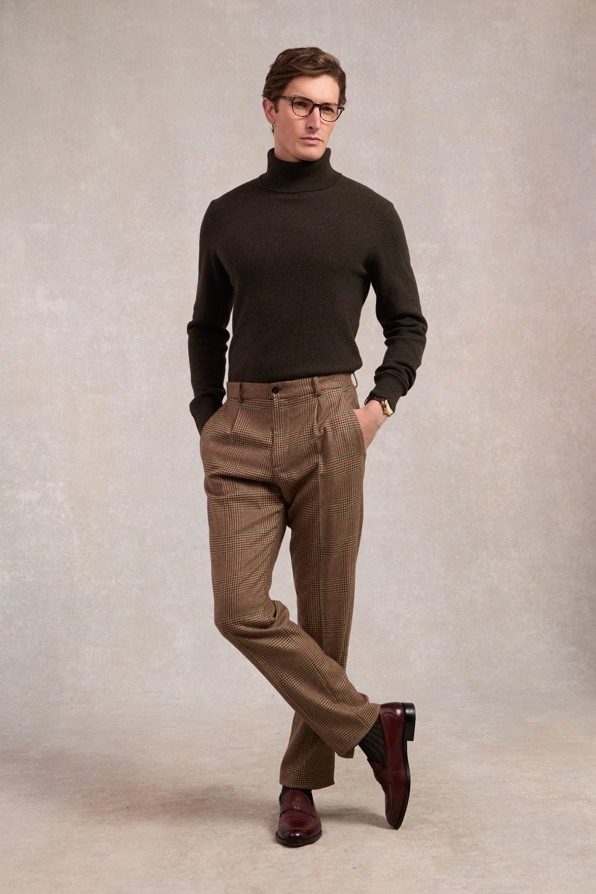 The Classic Trouser (Clarence Check Forest)