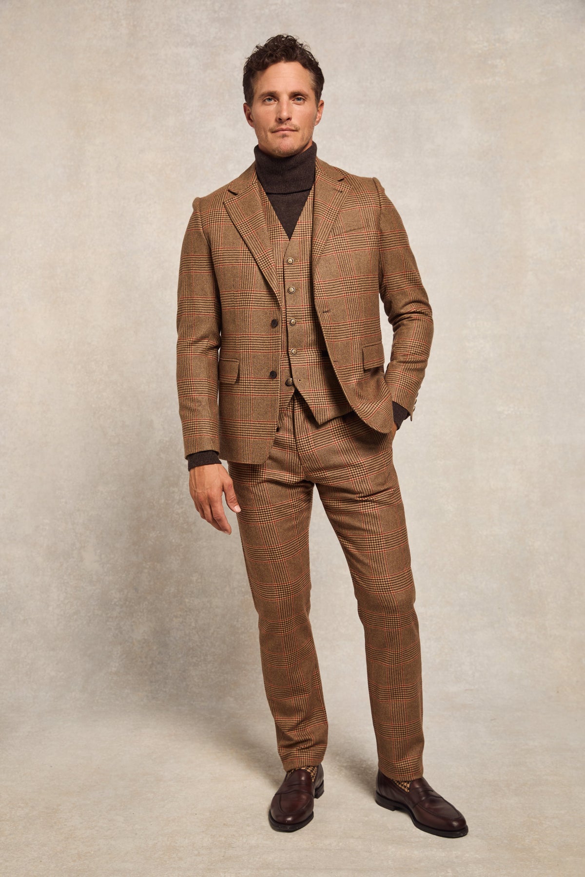 The Clarence Check Merlot Look