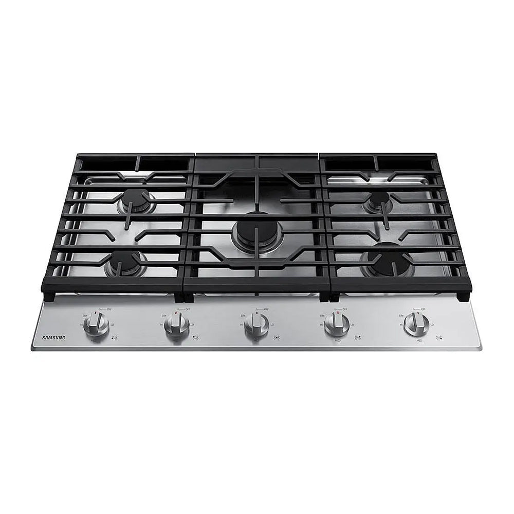 36-Inch 5-Burner Sealed Gas Cooktop With Continuous Cast Iron Grates In Stainless Steel