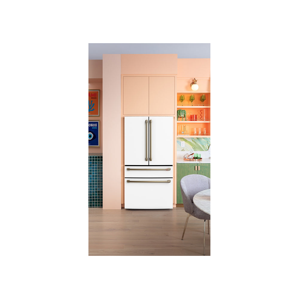 28.7 CuFt Smart 4-Door French Door Refrigerator in Matte White with Dual-Dispense AutoFill Pitcher
