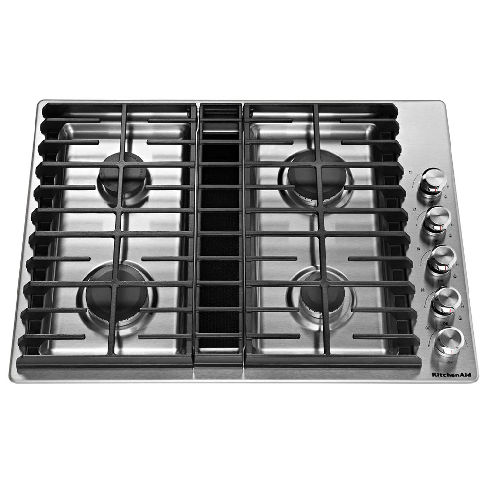 30-Inch 4 Burner Gas Downdraft Cooktop - Stainless Steel