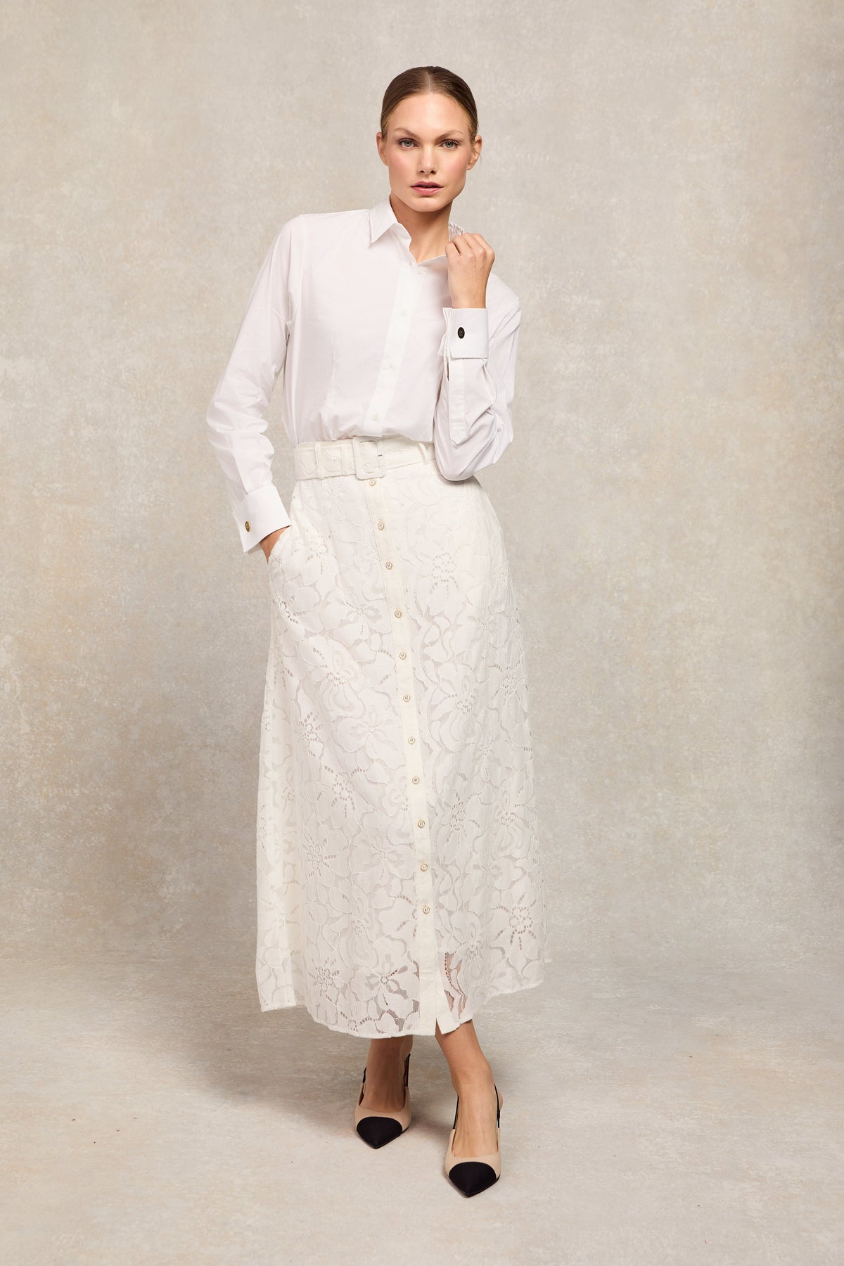 Annabel Lace Skirt (White)