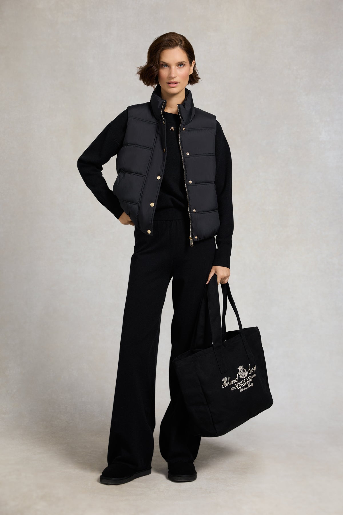 Maria Knitted Wide Leg Pant (Black)