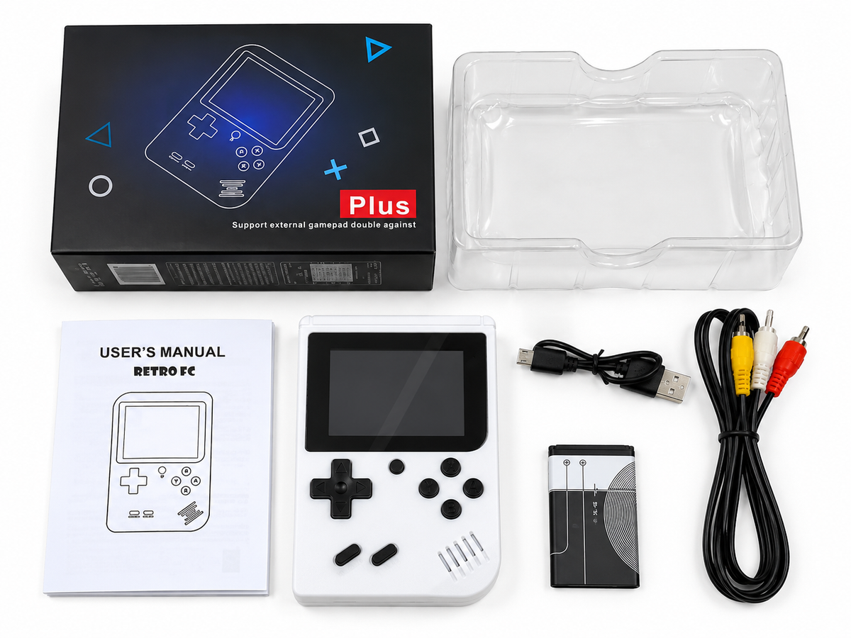 Plus Mini 3.0 Inch LCD Video Game Console 500 Built-In Nostalgic Games Children's Handheld Game Player