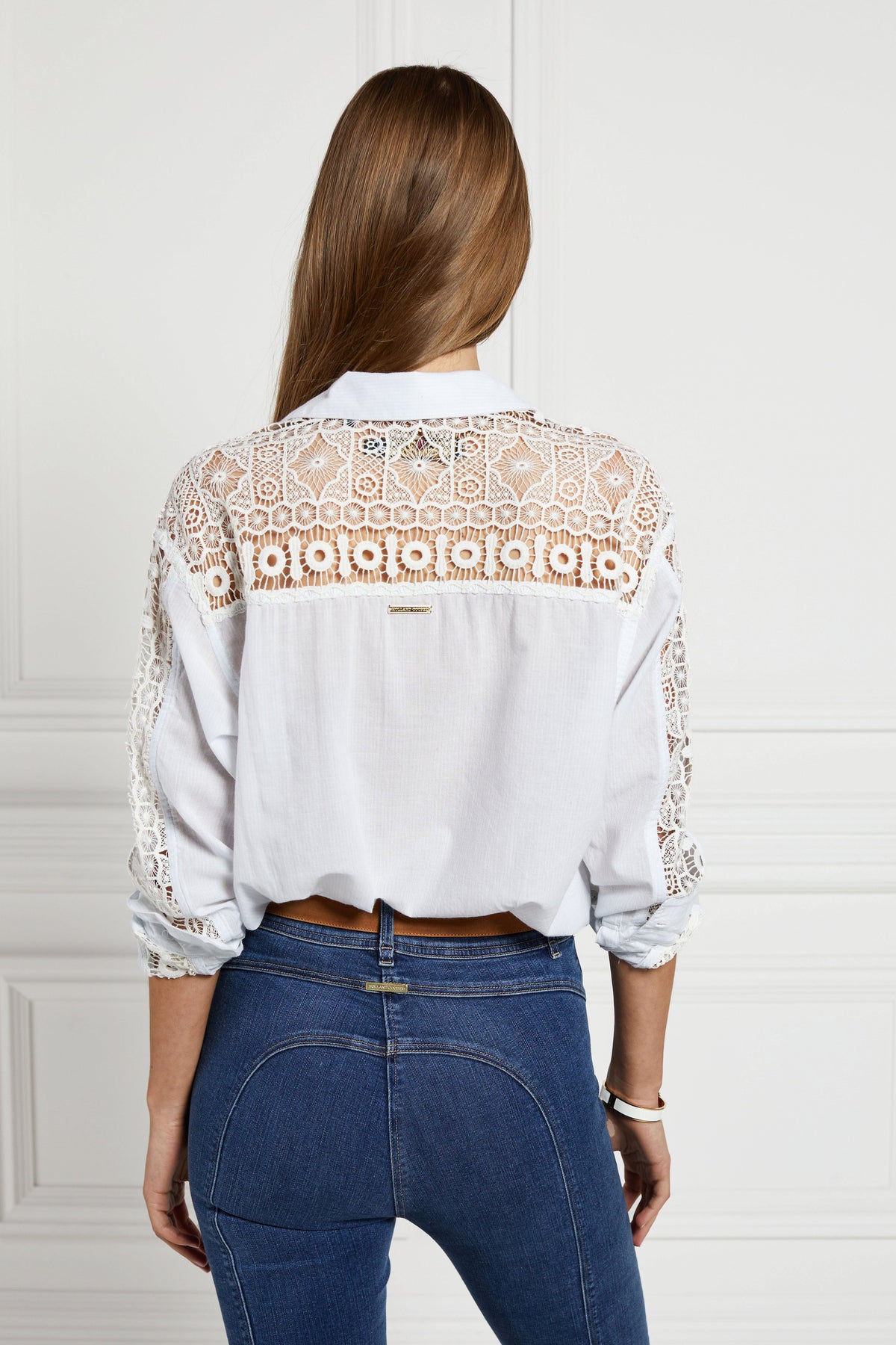 Cotton Lace Shirt (Pale Blue)